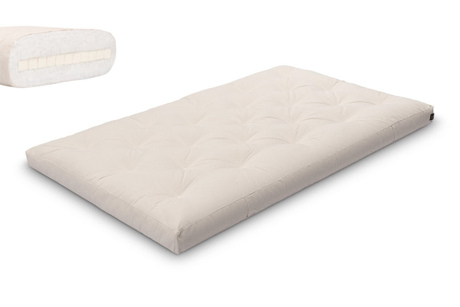 Matelas 120x200 naturel avec latex - Futon Slim Latex - Pascall Ecru