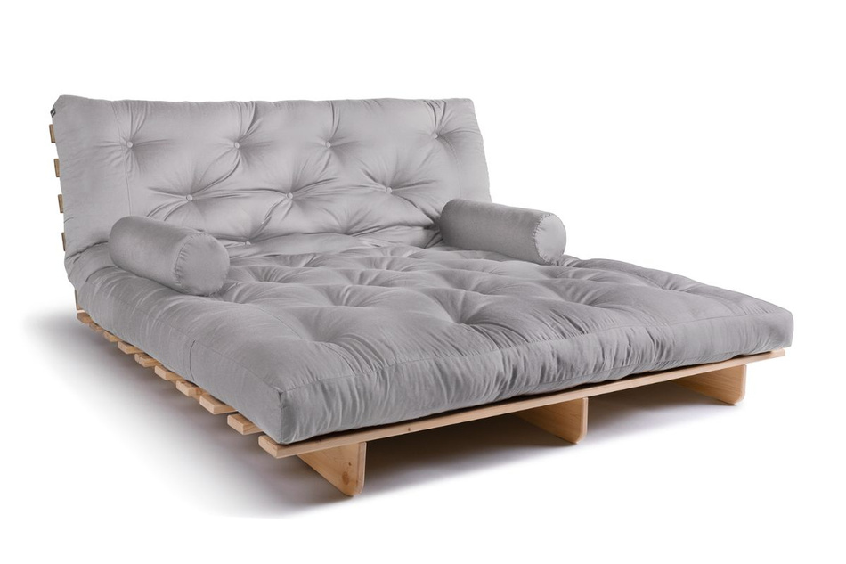 Canapé lit 180x200 - Slim Exclusive Classic - Pascall Futon Gris Clair
