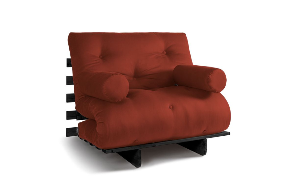 Canapé lit 90x200 - Slim Comfort Black - Pascall Futon Brique