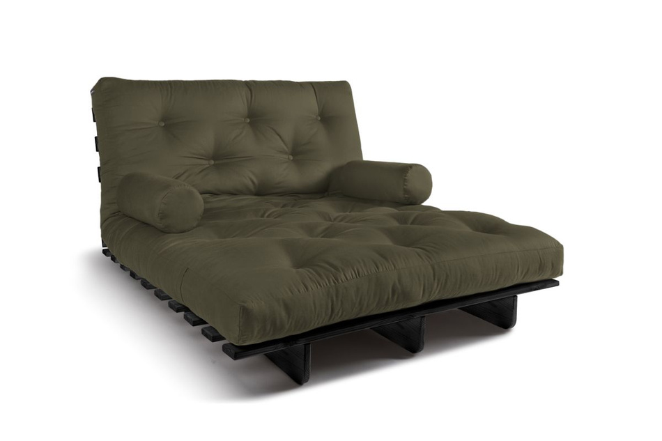 Canapé lit 120x200 - Slim Comfort Black - Pascall Futon Kaki