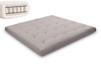 Matelas 200x200 naturel - Futon Hybrid Pocket H4 - Pascall Gris