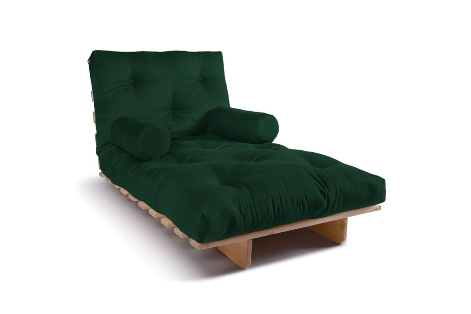Canapé lit 90x200 - Slim Comfort Classic - Pascall Futon Vert Bouteille