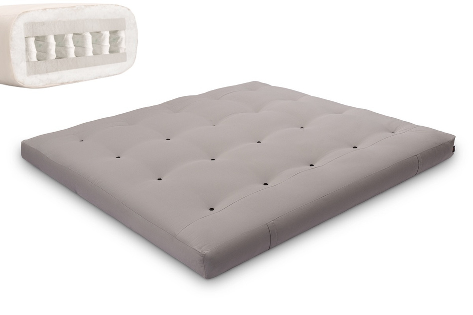 Matelas 180x200 naturel - Futon Hybrid Pocket H3 - Pascall Gris