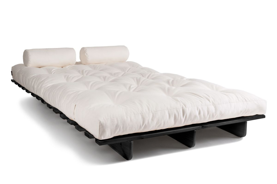Canapé lit 140x200 - Slim Exclusive Black - Pascall Futon Ecru
