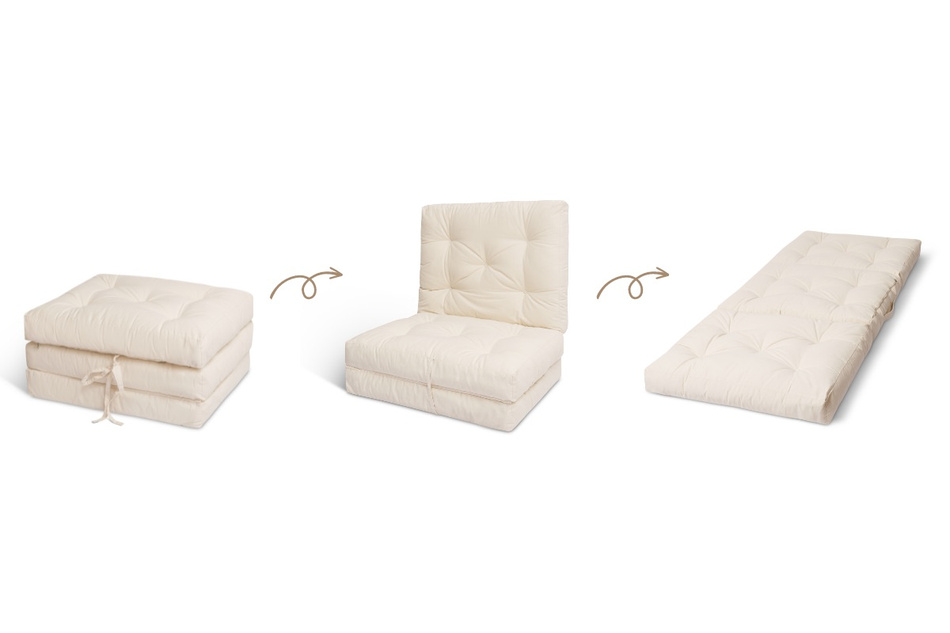 Matelas Pliable 80x200 - Futon Flex Natural - Pascall Ecru