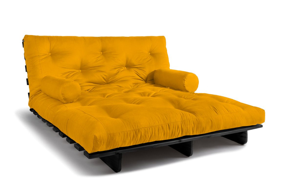 Canapé lit 160x200 - Slim Comfort Black - Pascall Futon Jaune