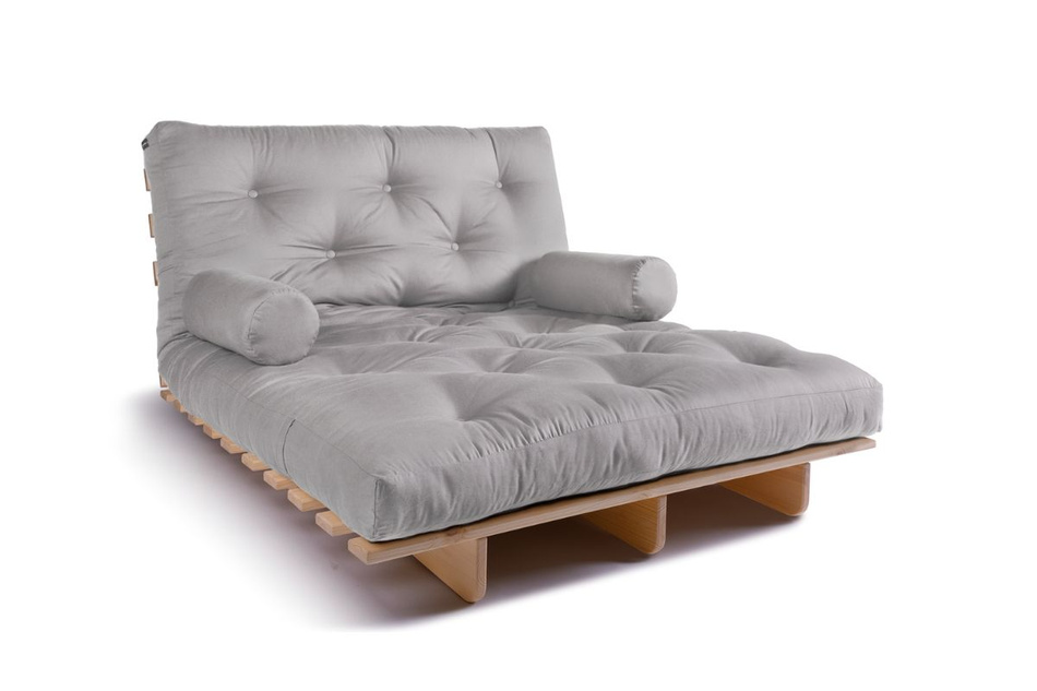 Canapé lit 120x200 - Slim Comfort Classic - Pascall Futon Gris Clair