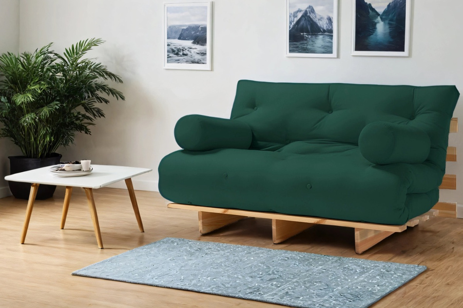 Canapé lit 120x200 - Slim Exclusive Black - Pascall Futon Vert Bouteille