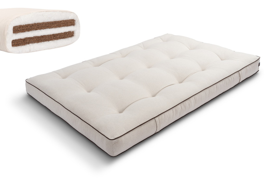 Matelas 120x200 naturel avec coco - Futon Medium Duo Coco - Pascall Kedro Lin