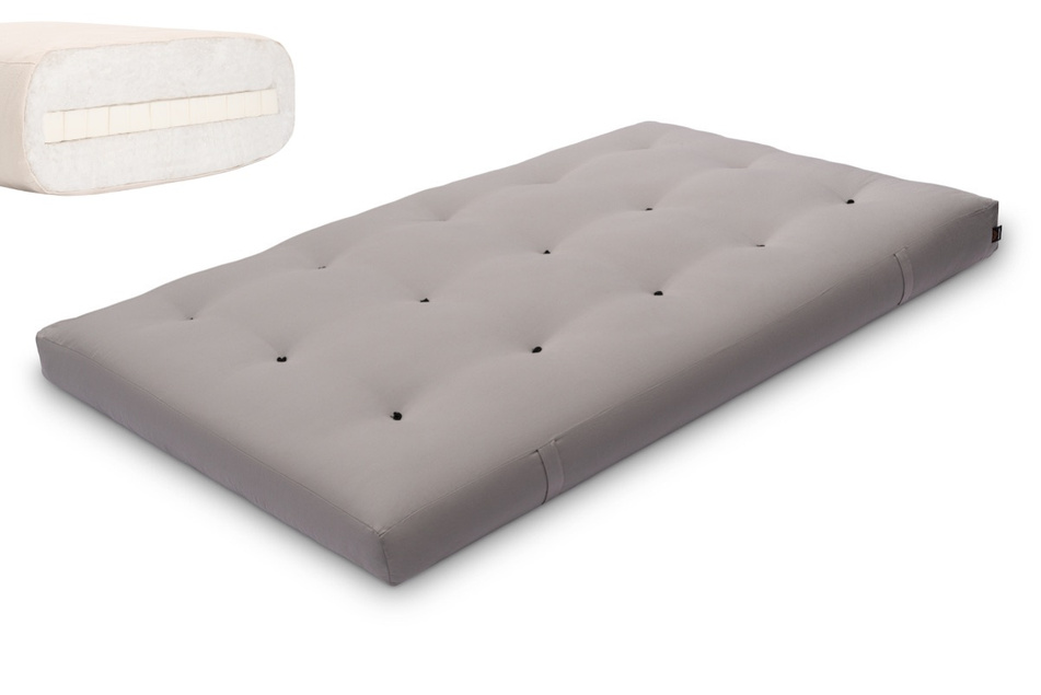 Matelas 120x200 naturel avec latex - Futon Medium Latex - Pascall Gris