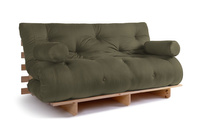 Canapé lit 160x200 - Slim Exclusive Classic - Pascall Futon Kaki