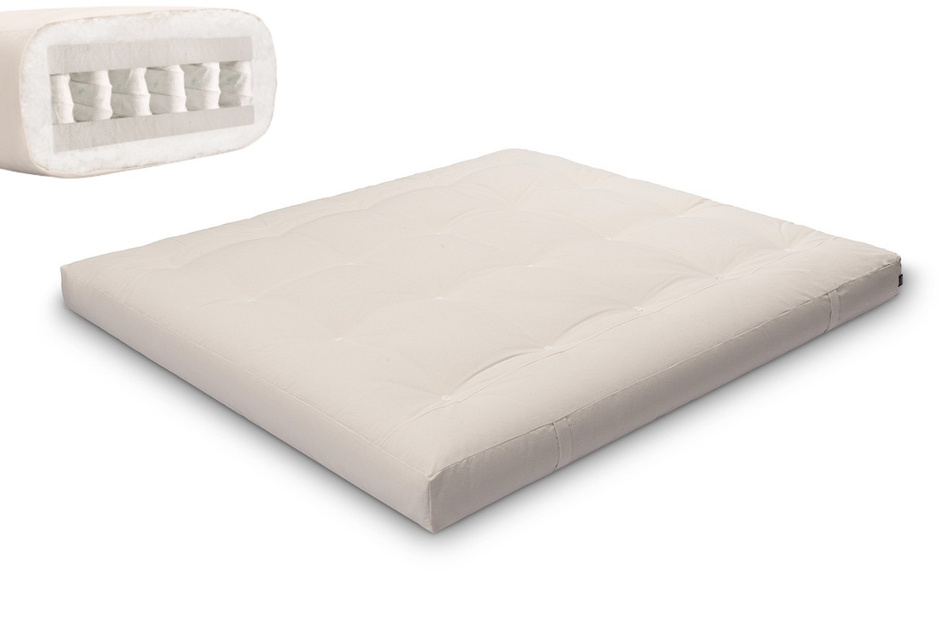 Matelas 180x200 naturel - Futon Hybrid Pocket H3 - Pascall Ecru