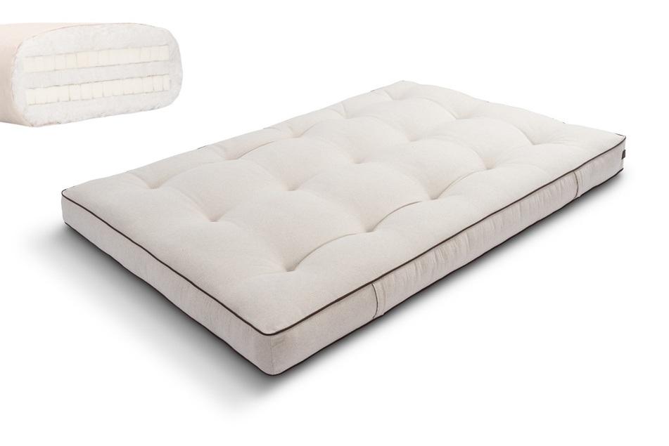 Matelas 140x200 naturel avec latex - Futon Medium Duo Latex - Pascall Kedro Lin