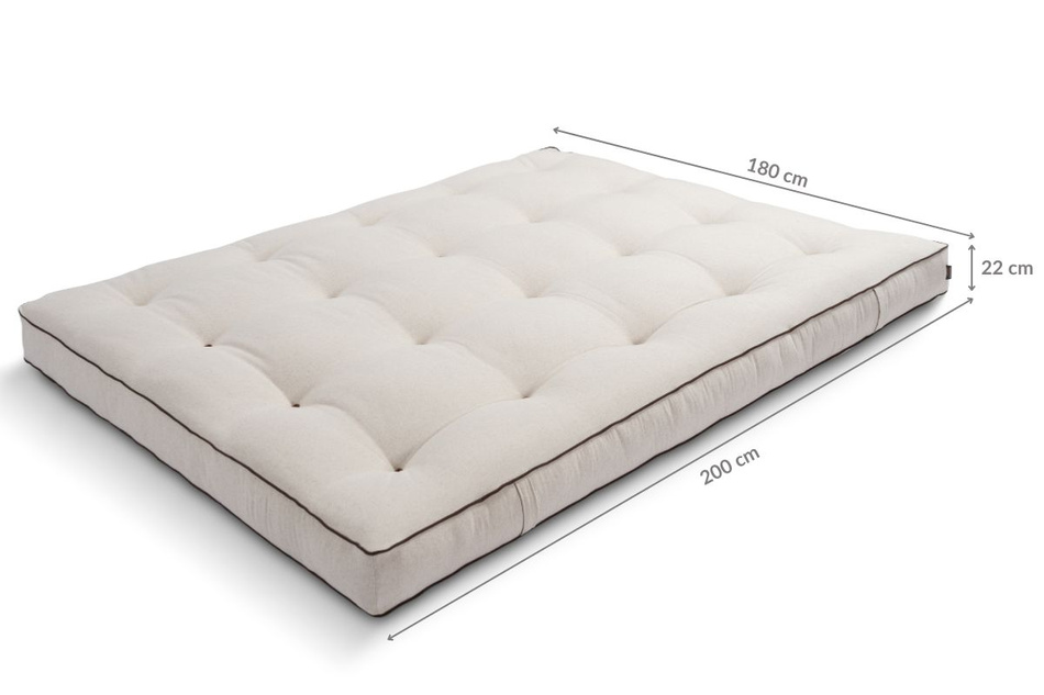 Matelas 180x200 naturel avec latex et 2x coco- Futon Comfort Relax Hard Kedro - Pascall Lin
