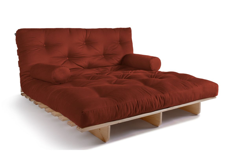 Canapé lit 140x200 - Slim Basic Classic - Pascall Futon Brique