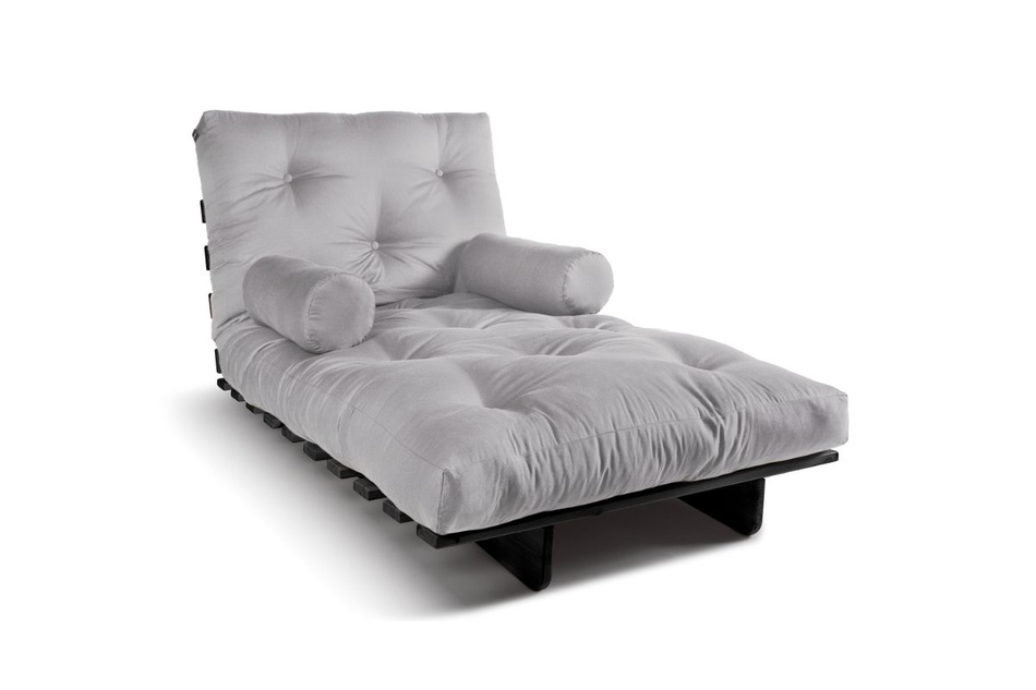 Canapé lit 90x200 - Slim Basic Black - Pascall Futon Gris Clair