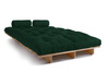 Canapé lit 140x200 - Slim Basic Classic - Pascall Futon Vert Bouteille