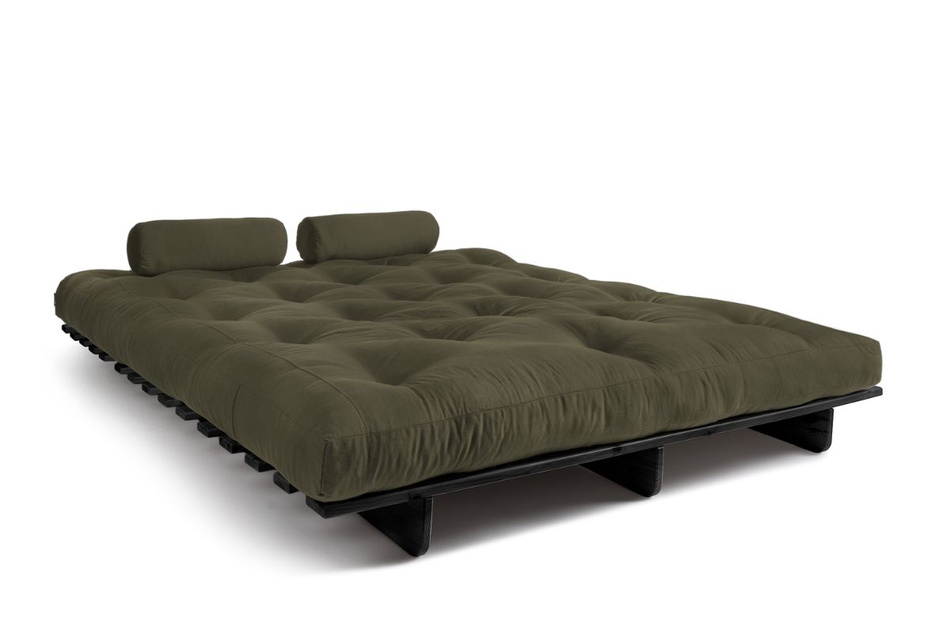 Canapé lit 160x200 - Slim Comfort Black - Pascall Futon Kaki