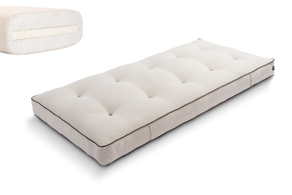 Matelas 90x200 naturel avec latex - Futon Medium Latex - Pascall Kedro Lin