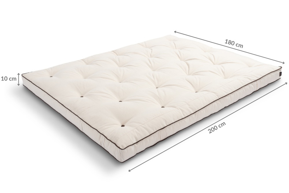 Matelas Futon 180x200 naturel avec latex - Slim Duo Latex Kedro - Pascall Ecru