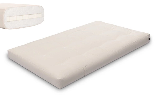 Ecru \ Coton non tissé + 3 cm de couche de latex \ 120x200 cm