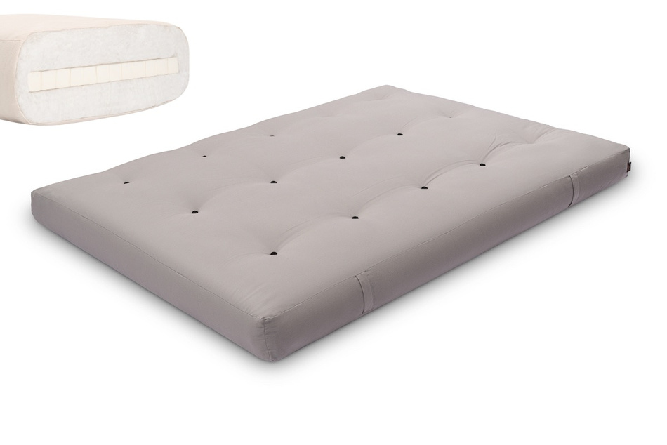 Matelas 140x200 naturel avec latex - Futon Medium Latex - Pascall Gris