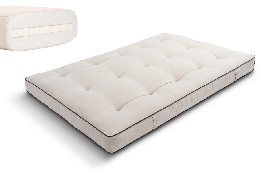 Matelas 120x200 naturel avec latex - Futon Medium Latex - Pascall Kedro Lin