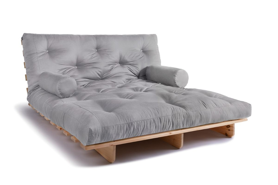 Canapé lit 160x200 - Slim Comfort Classic - Pascall Futon Gris Clair
