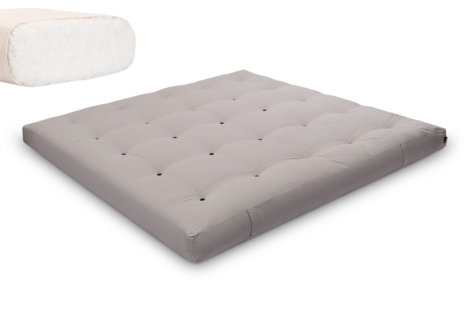 Matelas 200x200 naturel - Futon Medium Natural - Pascall Gris