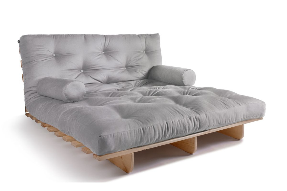 Canapé lit 140x200 - Slim Comfort Classic - Pascall Futon Gris Clair