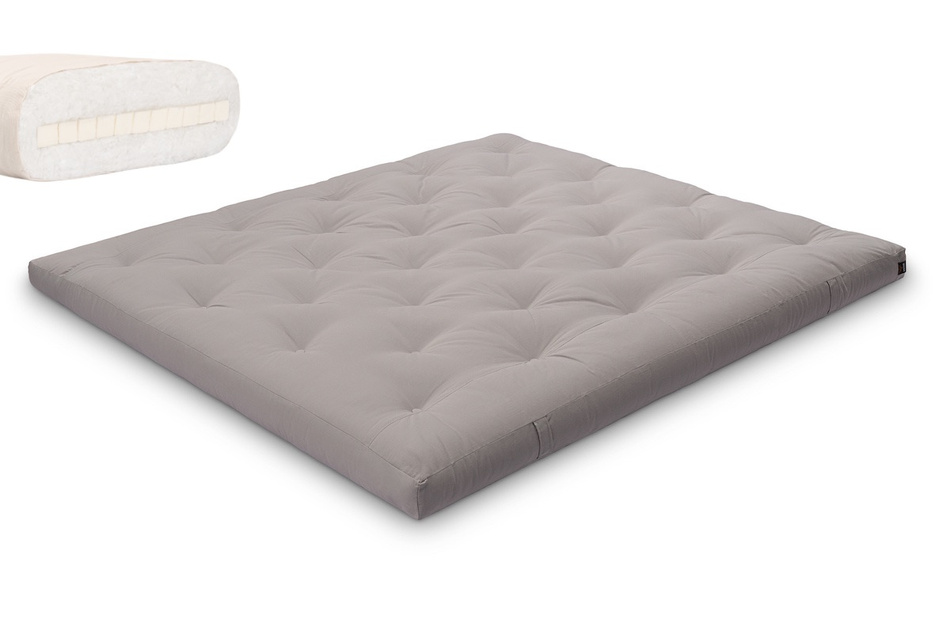 Matelas 180x200 naturel avec latex - Futon Slim Latex - Pascall Gris