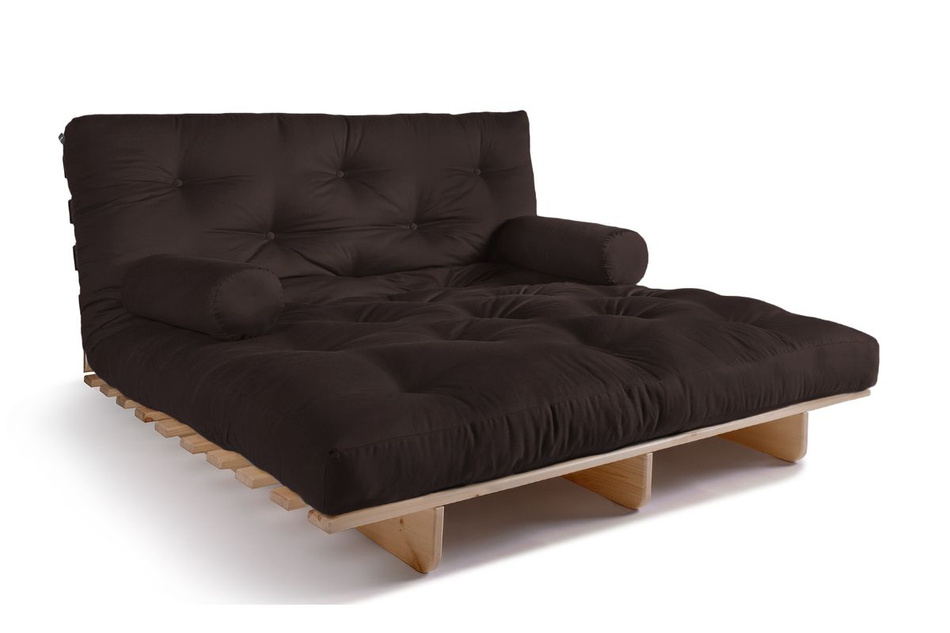 Canapé lit 140x200 - Slim Basic Classic - Pascall Futon Marron