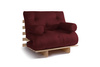 Canapé lit 90x200 - Slim Basic Classic - Pascall Futon Bordeaux