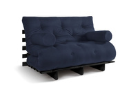 Canapé lit 120x200 - Slim Comfort Black - Pascall Futon Blue Marine