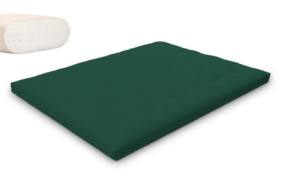 Matelas 160x200 naturel - Futon Slim Natural - Pascall Vert Bouteille