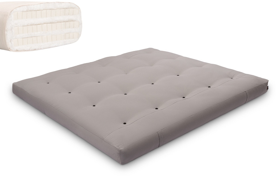 Matelas 180x200 naturel avec latex - Futon Comfort Trio Latex - Pascall Gris