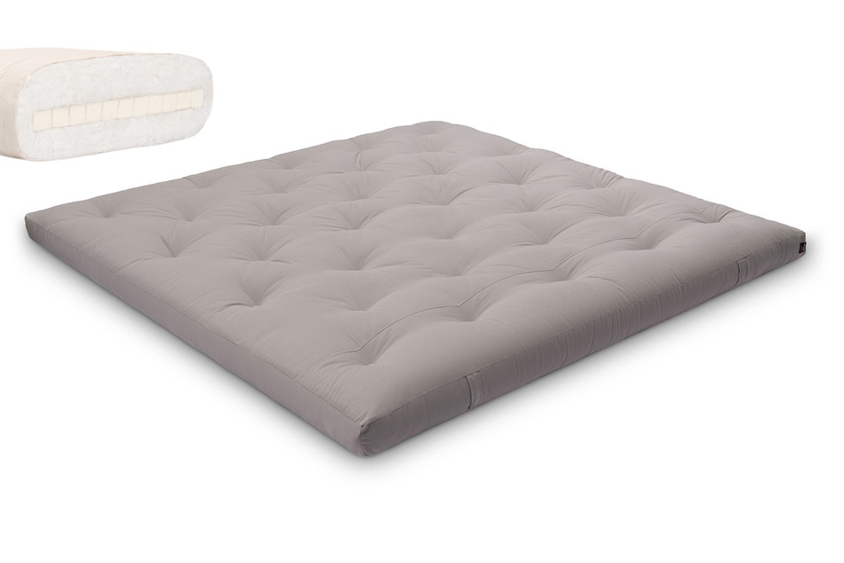 Matelas 200x200 naturel avec latex - Futon Slim Latex - Pascall Gris