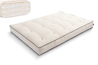 Matelas 120x200 naturel avec latex - Futon Comfort Trio Latex Wool - Pascall Kedro Ecru