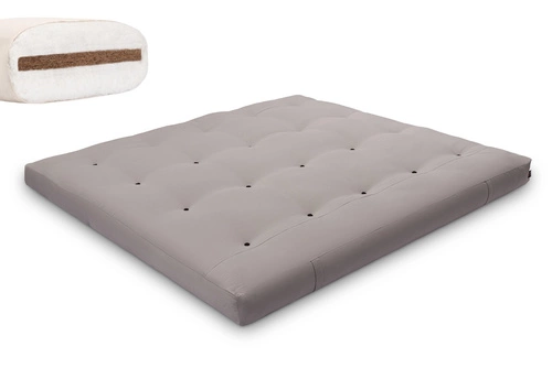 Gris \ Coton non tissé + 3 cm de couche de noix de coco \ 180x200 cm