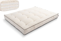 Matelas 160x200 naturel avec latex - Futon Comfort Trio Latex Wool - Pascall Kedro Ecru