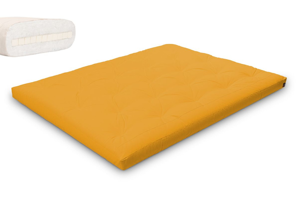 Matelas 160x200 naturel avec latex - Futon Slim Latex - Pascall Jaune