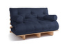 Canapé lit 140x200 - Slim Basic Classic - Pascall Futon Blue Marine