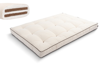 Matelas 120x200 naturel avec coco - Futon Medium Duo Coco - Pascall Kedro Ecru