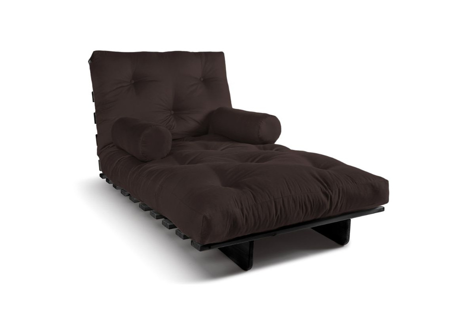 Canapé lit 90x200 - Slim Comfort Black - Pascall Futon Marron