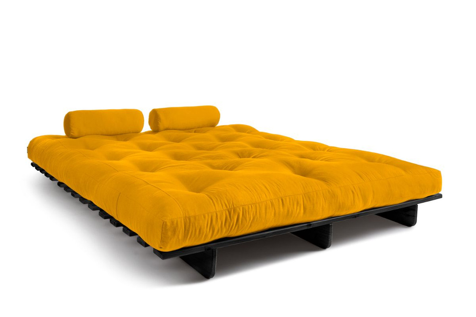 Canapé lit 160x200 - Slim Comfort Black - Pascall Futon Jaune