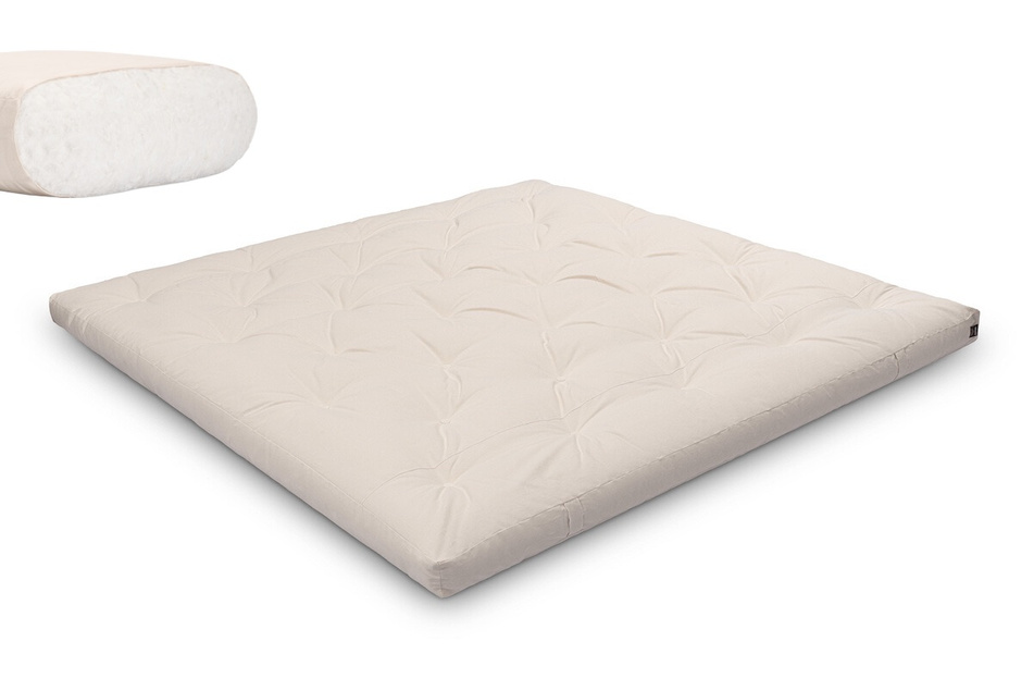 Matelas 200x200 naturel - Futon Slim Natural - Pascall Ecru