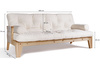 Canapé lit 200 cm - Sakura - Pascall Futon Ecru