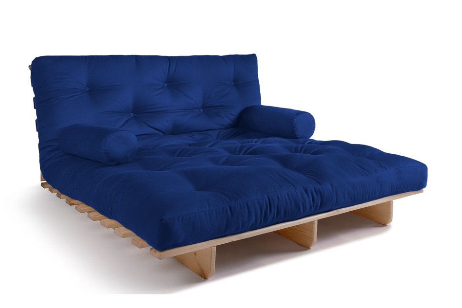 Canapé lit 140x200 - Slim Basic Classic - Pascall Futon Bleu