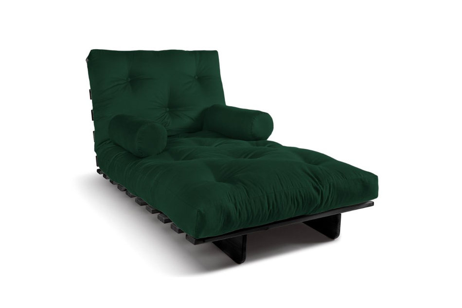 Canapé lit 90x200 - Slim Exclusive Black - Pascall Futon Vert Bouteille