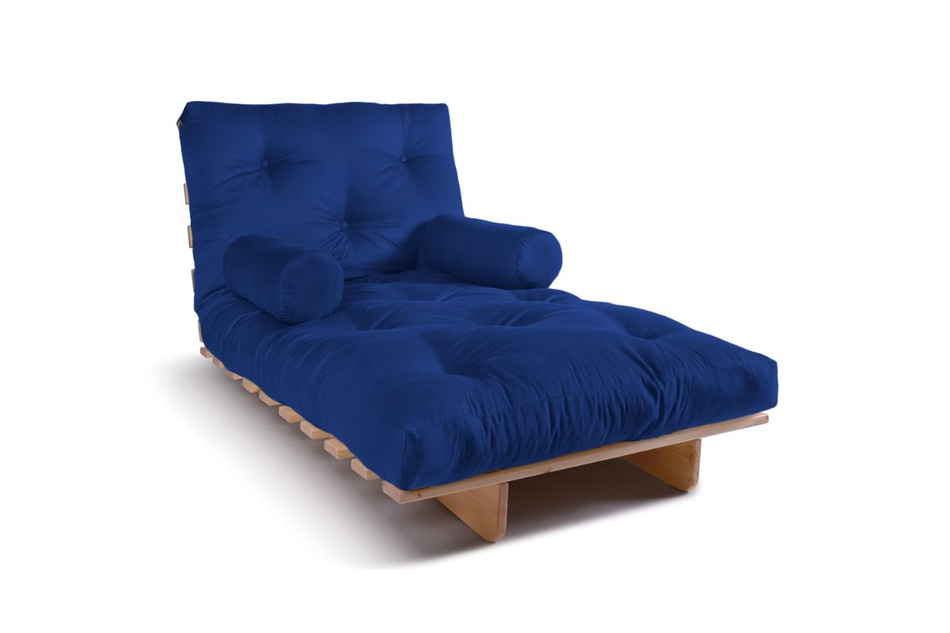 Canapé lit 90x200 - Slim Comfort Classic - Pascall Futon Bleu